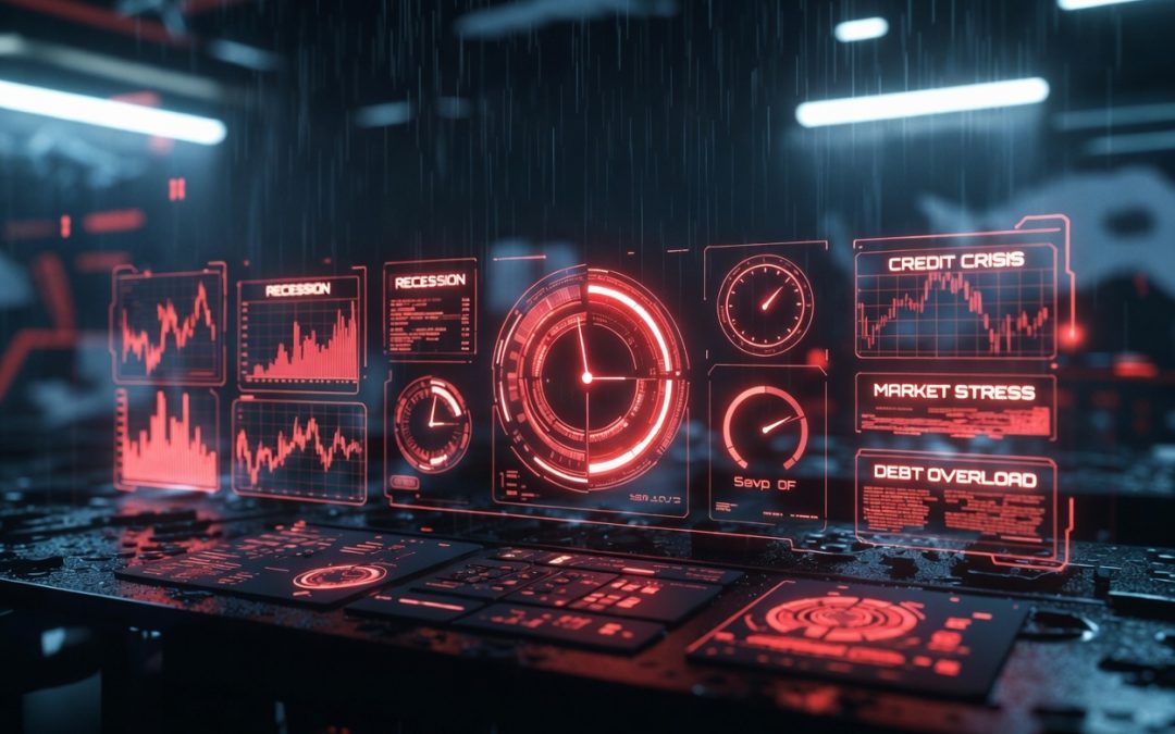 Economic Warning Lights Flash Red